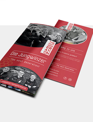 Flyer-Design für junge Winzer - Flyer-Design Beispiel