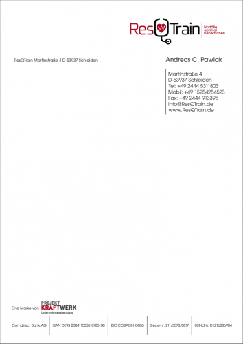 Corporate Design zur Markenbildung im Bereich Notfallsimulation und - Training