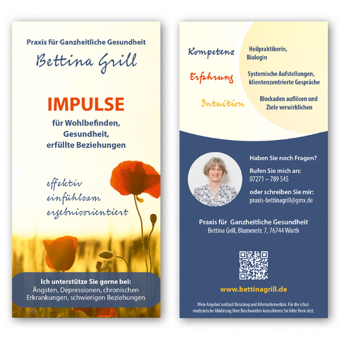 Flyer-Design für Praxis für Ganzheitliche Gesundheit