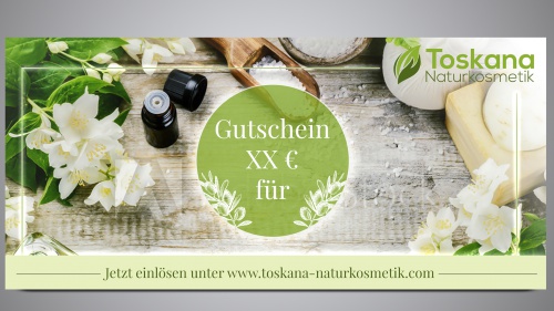 Flyer-Design für Onlineshop für italienische Naturkosmetik