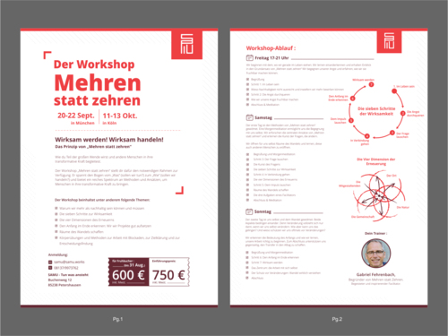  Mehren statt Zehren - Flyer-Design für einen bahnbrechenden Workshop