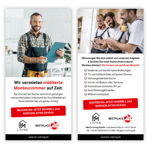  Flyer für Vermieter von Monteursunterkünften