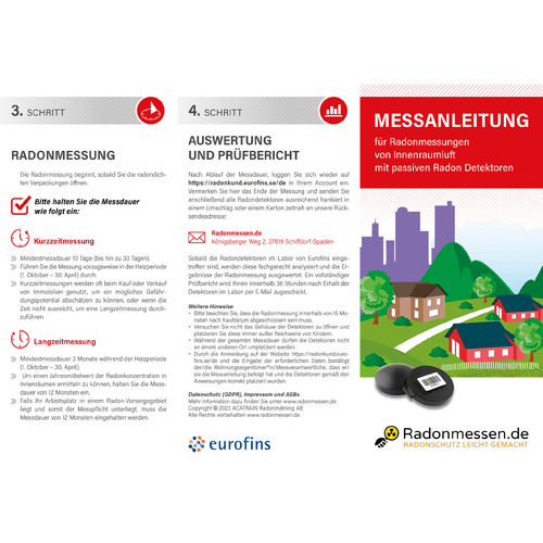  Flyer für Verkauf von Radondetektoren