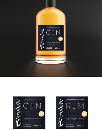 Etiketten-Design für Gin- und Rumhersteller