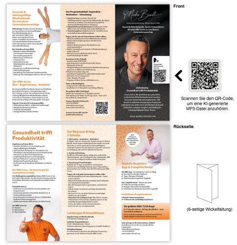 Flyer für Unternehmensberatung für betriebliche Gesundheitsförderung